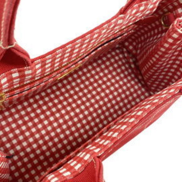 PRADA CANAPA tote bag red x white - Picture 10 of 12